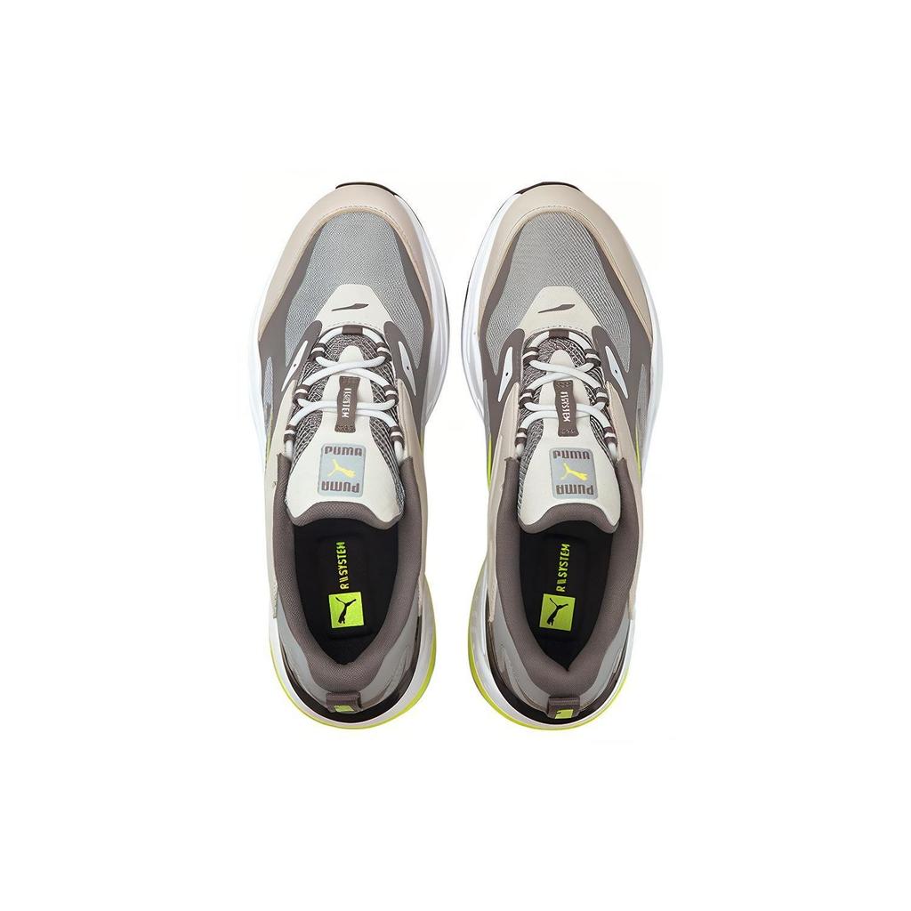 Puma Rs-Fast Tessuto Pelle Sintetica Nylon Neon Comodo Suola Spessa Scarpe Sportive Basse Lifestyle Sneaker Unisex Bianco Marrone Giallo 382520-02