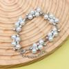 Fashion Imitation Pearl Rhinestone Bracelet Adjustable Chain Vintage Faux Pearl Bangle For Women Wedding Party Daily Jewelry