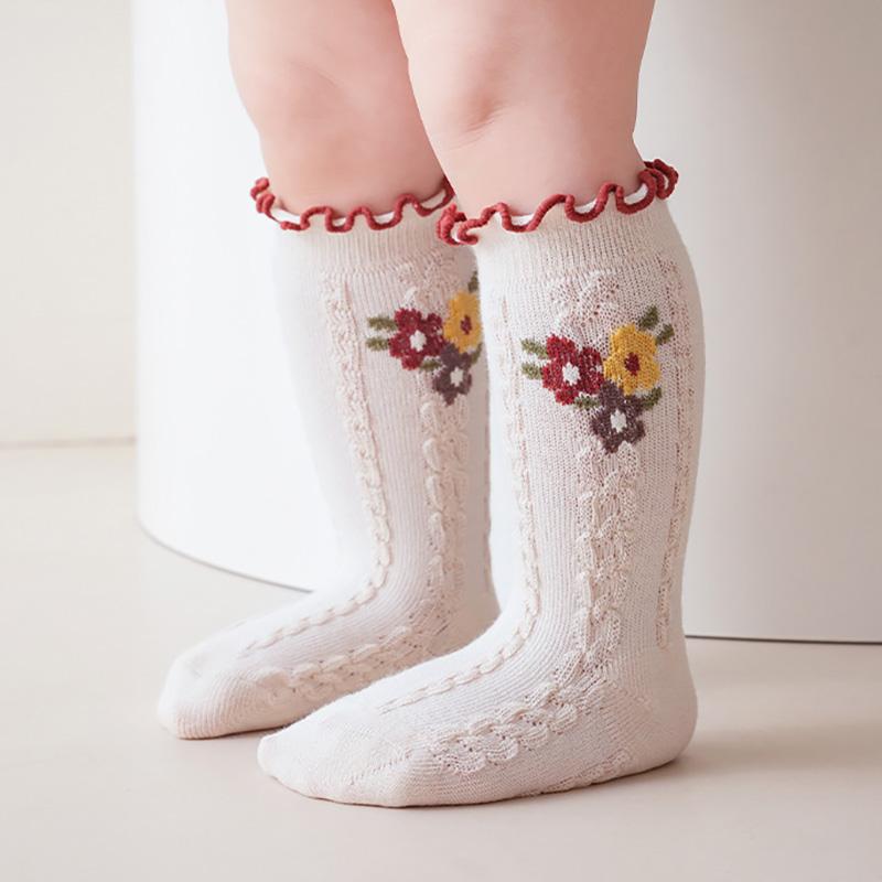 Cotton Baby Girls Socks Autumn Winter Boneless Newborn Sock Ruffle Long Sock Toddler Princess Knee High Stockings 0-3 Years Old