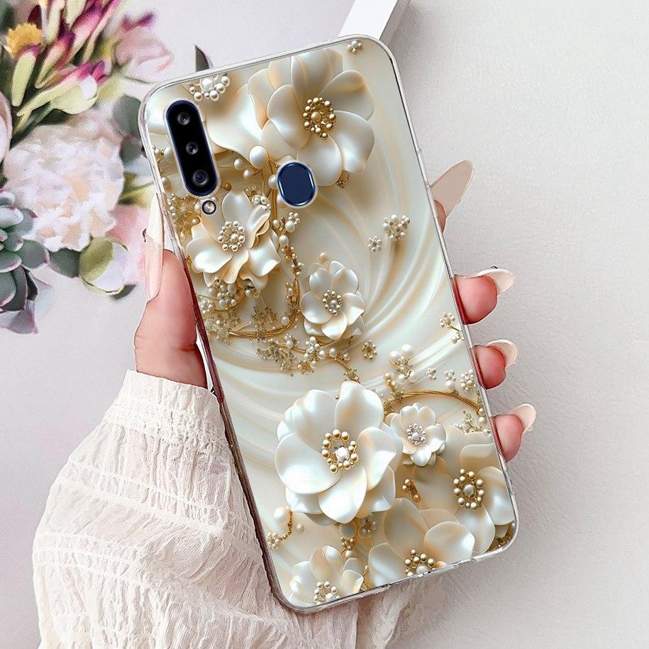Case For Samsung Galaxy A20 A20e A20s Cover Fashion Flower Butterfly Soft Silicone Clear Bumper For Samsung A30 A 30 A 20 Covers