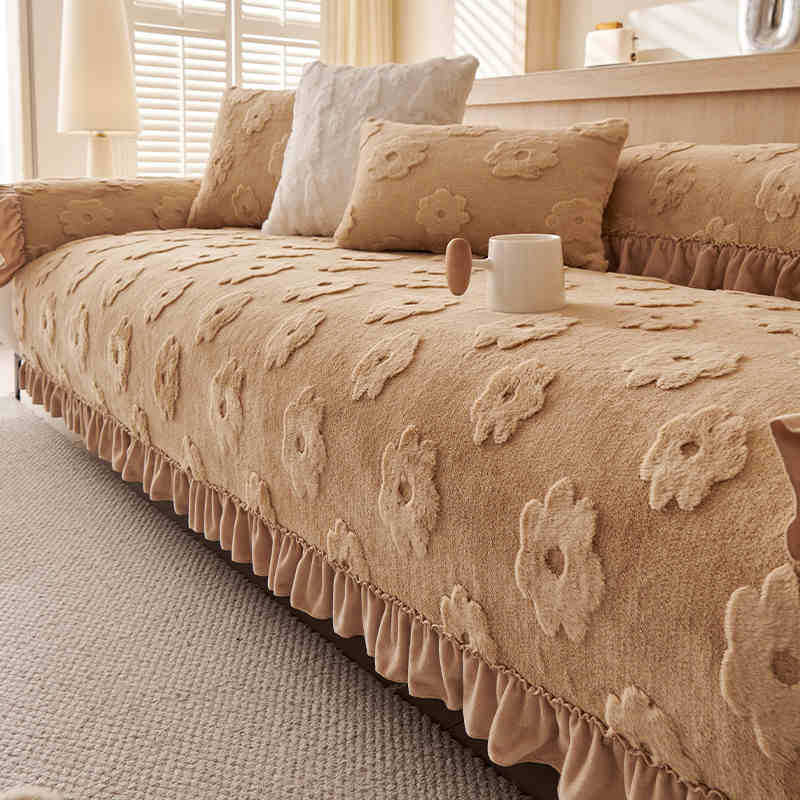 

Snowflake Velvet Rabbit Fur Autumn And Winter Sofa Cushion Winter Thickened Non-Slip Sofa Cover Towel New Leather Sofa Cover 70*70cm