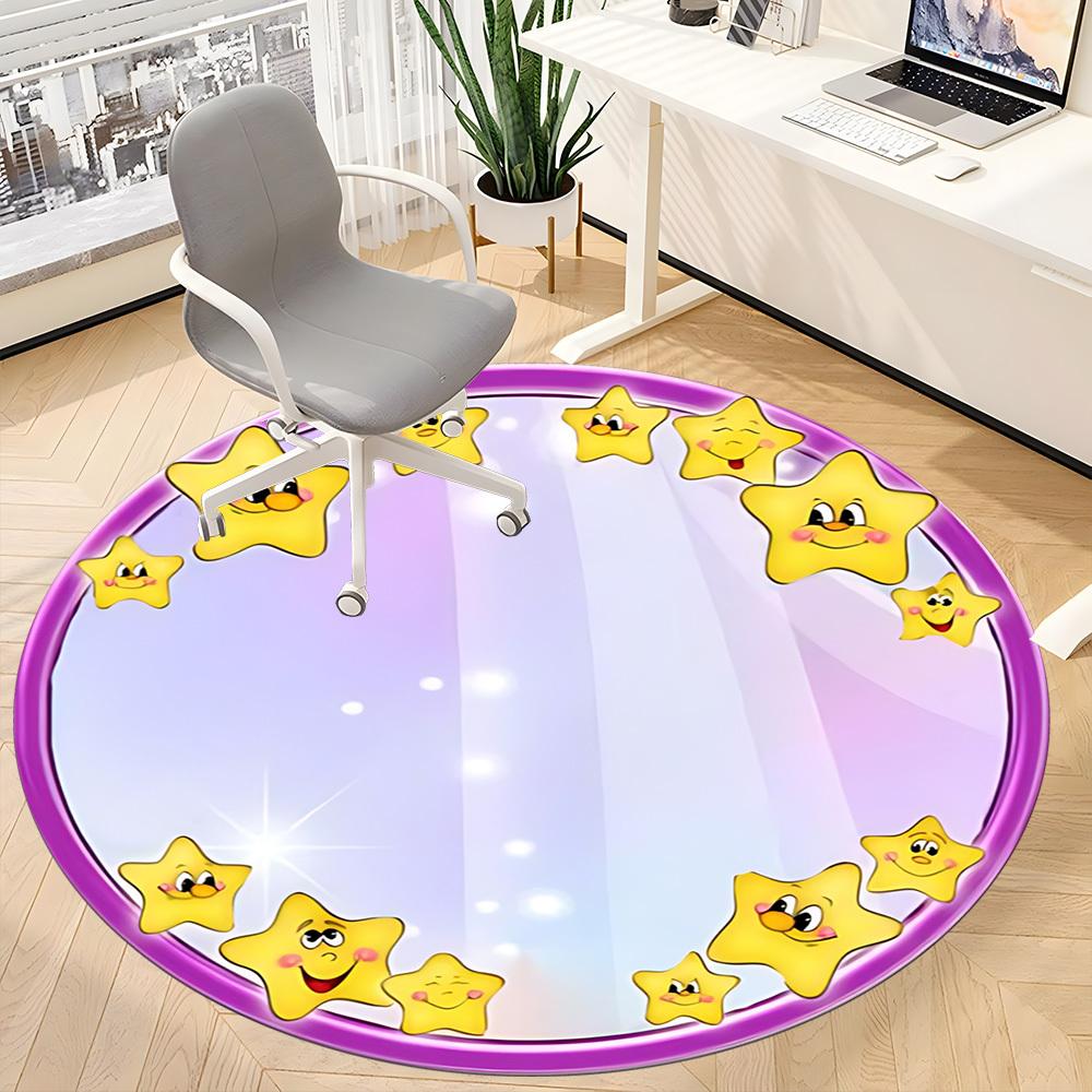1pc Star Decor Chair Carpet for Office, Soft Comfortable Mat For Office, Living Room, Bedroom, Machine Washable Carpet yy251112163