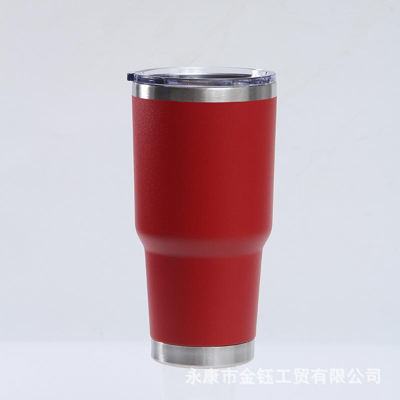 European And American 30Oz Car Cup Pro 304 Stainless Steel Vacuum Color Spray Belly Cup, Portable Car Cup