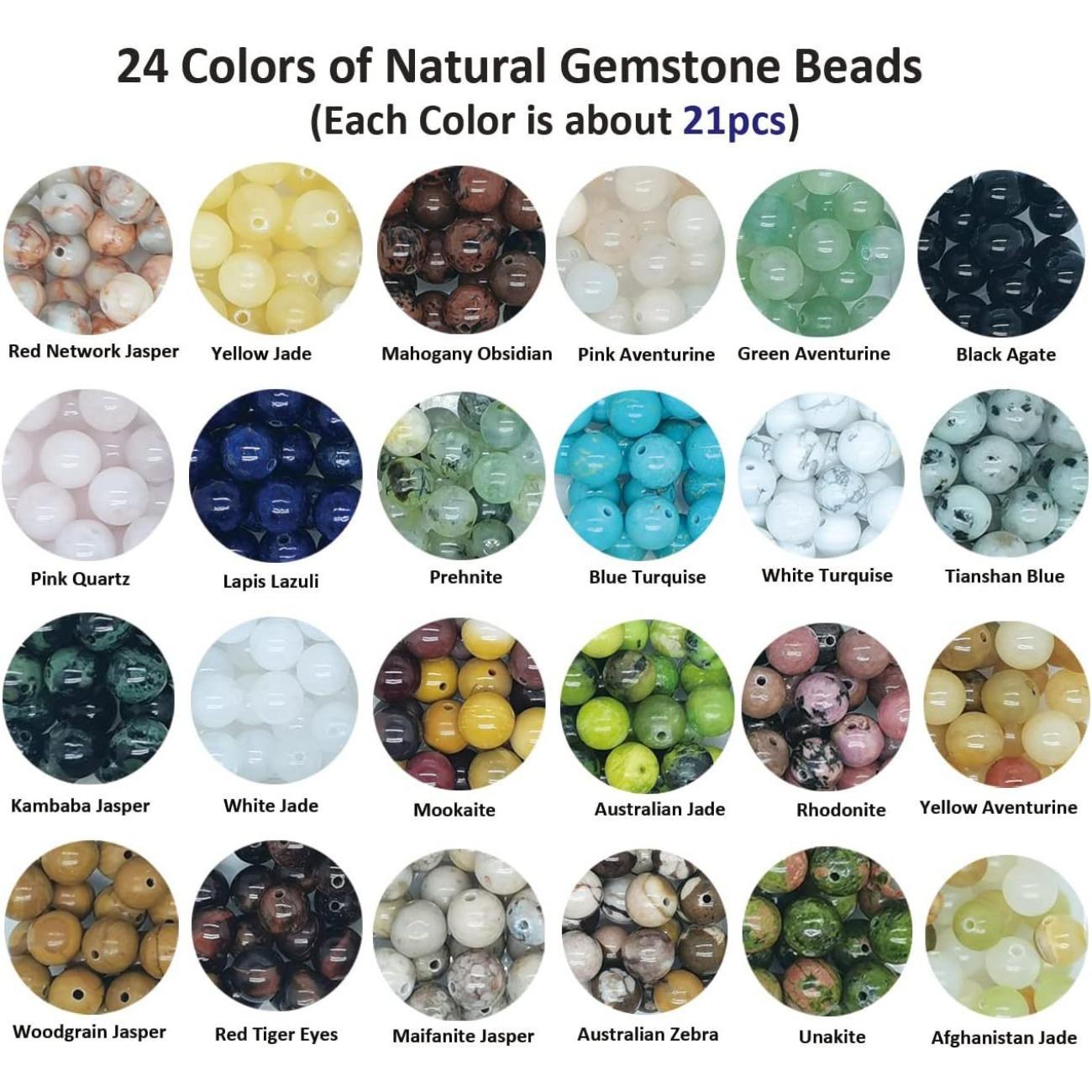 

Multi colored 8mm stone beads, natural stone, round beads, handmade DIY production, bead bracelet material, set 8mm різнокольоровий