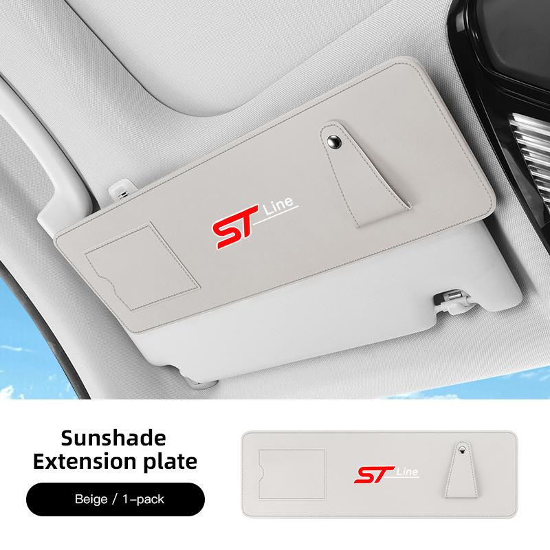 Car Sun Visor Extension Panel For Ford Focus Fiesta Mondeo Explorer Anti-glare UV Sun Shield Card Holder Glasses Holder Keychain