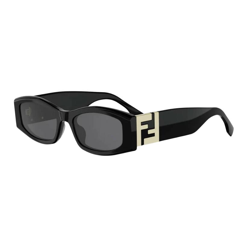 

Fendi Logo Arm Rectangular Sunglasses Unisex sunglasses Glossy-Black FE40204I_01A 54,Bright Black