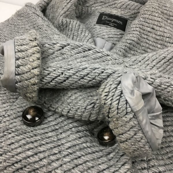 Made in Japan Diagram Hooded Short Pea Coat Size 36 Gray Grace Continental Jacket Jumper(USED)