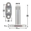 XMSJ-An10 Hole Pitch 2"/51 Turbo Oil Drain Return Flange Adapter Sliver CNC Process Leakproof for T3 T4 GT28 GT30 GT35 T25