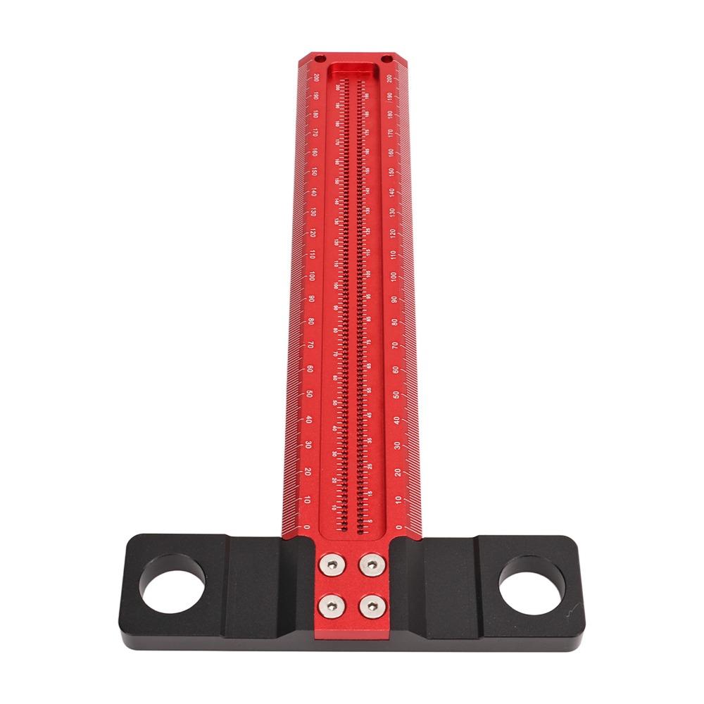 Red Black Carpenter Square Ruler Clear Scale Precision Measuring Tool DIY Projects