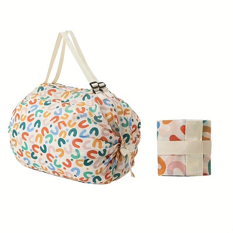 1PCS Foldable Retractable Supermarket Shopping Storage Bag Environmentally Friendly and Reusable Pouch Ultra-compact Portable