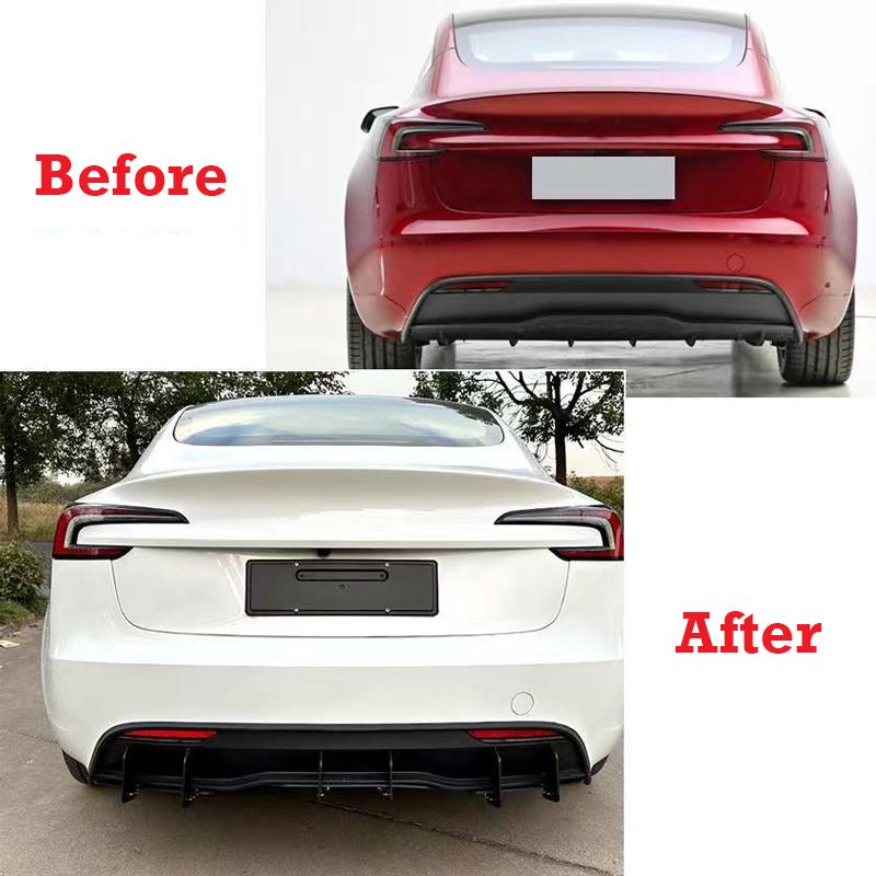 3pcs/set Automobile Rear Bumper Lip Diffuser Spoiler Splitter Protector For Tesla Model 3 2025+ Car Modification Parts