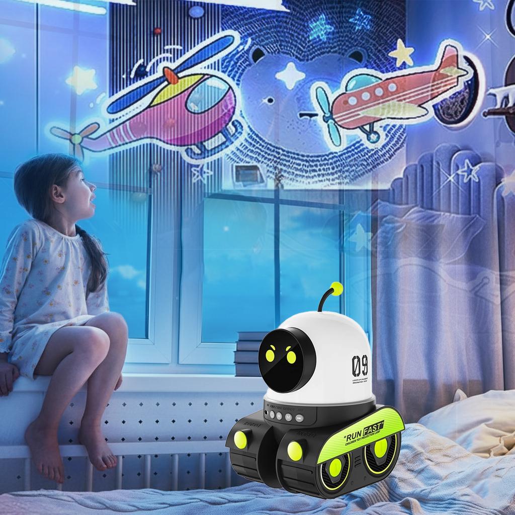 Robot Sky Projector Lamp, With 11 Exquisite Light Sheets, Children's Room Decoration Toys, Birthday Gifts And Surprises For Children