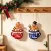 Wall Hanging Festive Ornament Christmas Wooden Sign Cute Gingerbread Man Hot Cocoa Mug Welcome Door