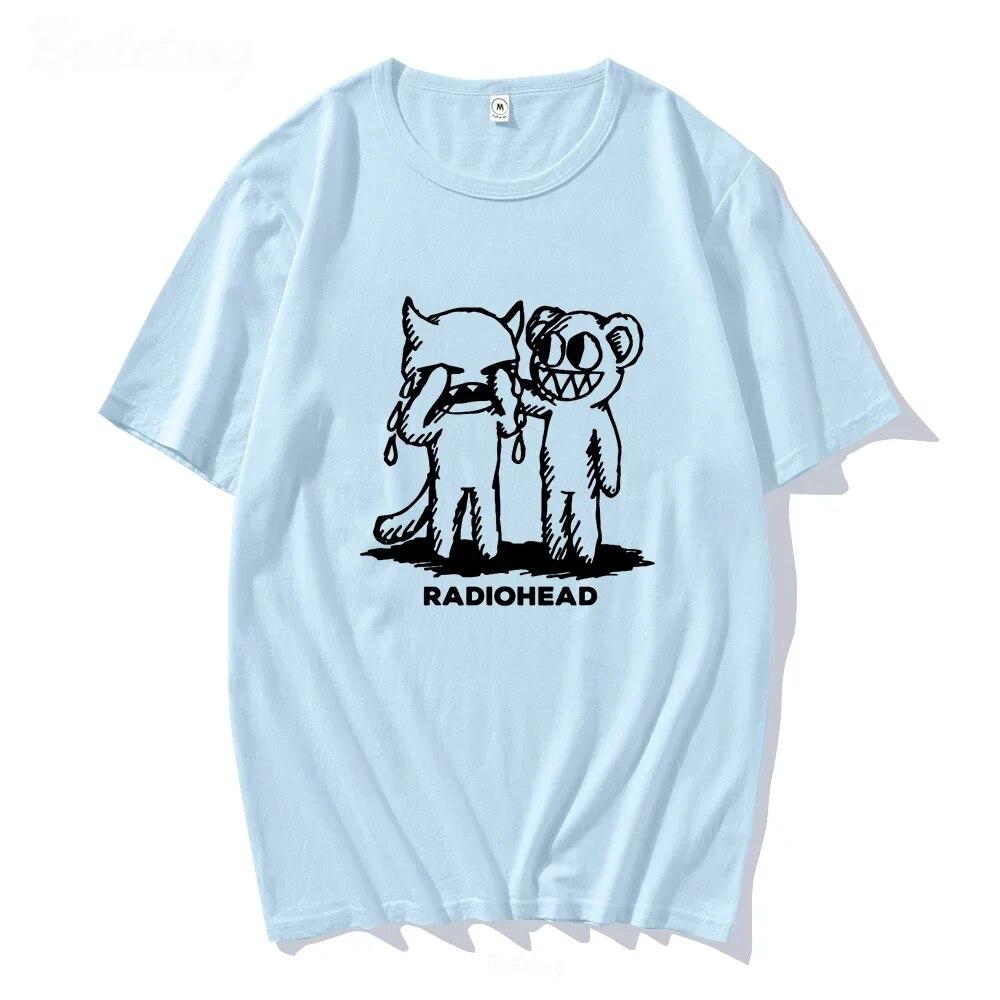 2023 Radiohead T Shirt Unisex Cotton Indie Rock Band Boy Hip Hop Oversized Tops Summer WomenTee Vintage Children High Quality Print