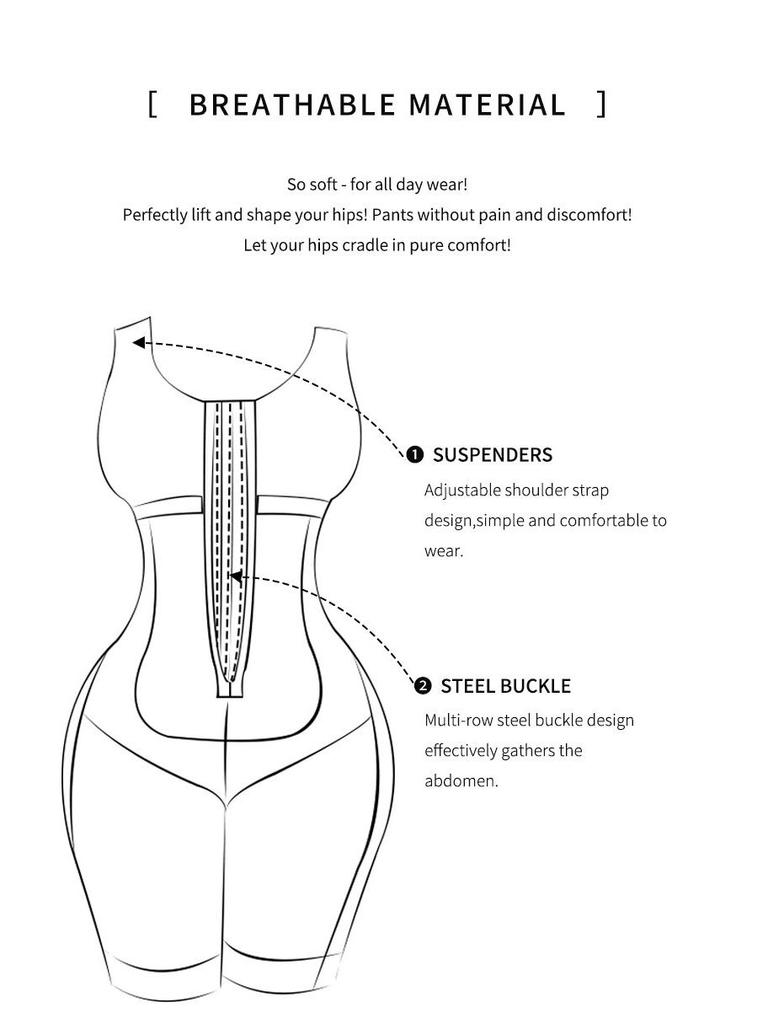 Plus Size Hook-and-Eye Open Crotch Body Shaper: Tummy Control & Hip Lift Slimming Bodysuit