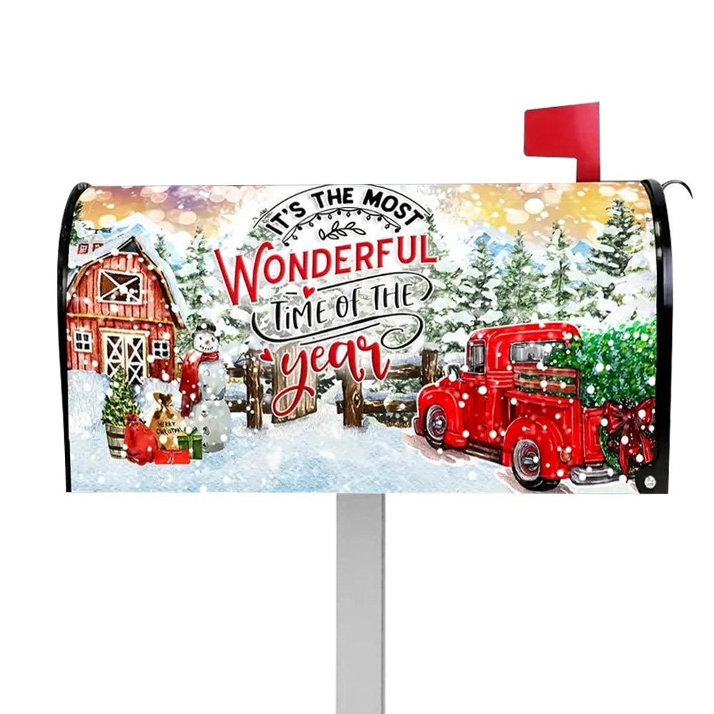 Winter Gnomes Mail Cover Christmas Snowman Letter Post Box Wraps Decor Window Yard