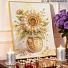 DIY Pearl Painting Canvas Sunflower Design Shiny 3D Bead Art Kit Creative Leisure Craft for Living Room Wall Decor