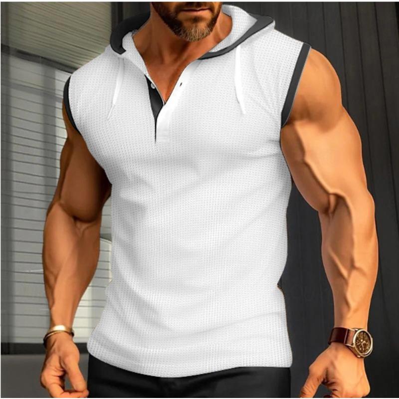 Summer Hooded Camisole Casual Sleeveless Men's T-shirts