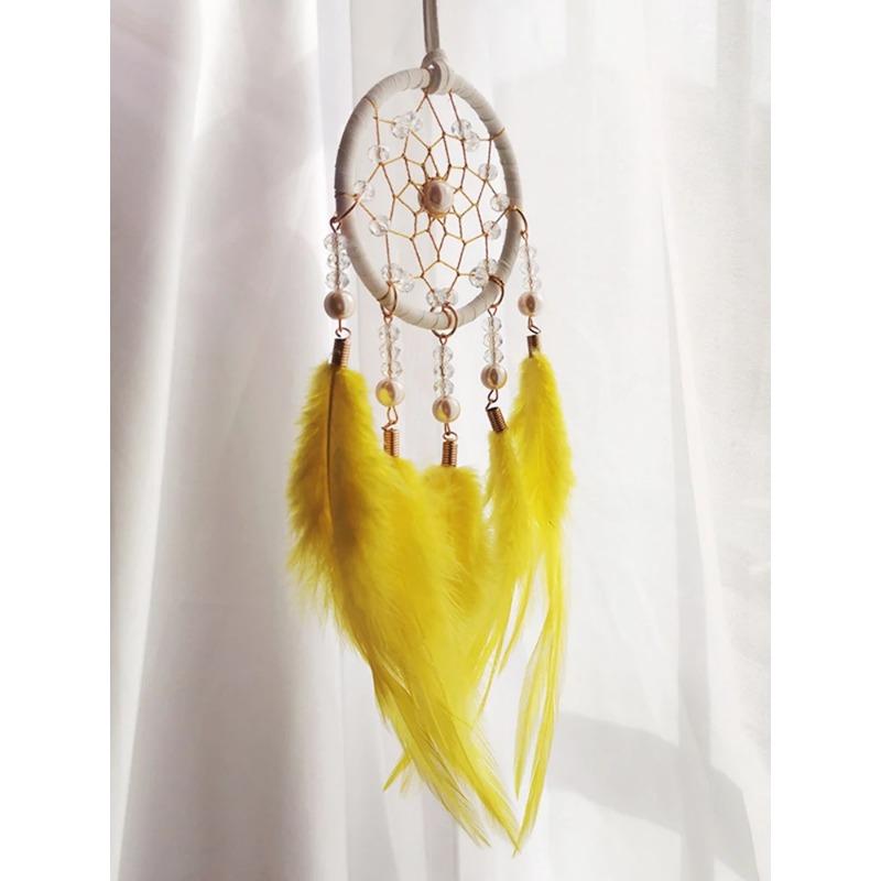 Creative Hand-woven Car Pendant Dream Catcher Feather Wind Chime Valentine's Day Gift Bedroom Hanging Ornaments Home Decoration