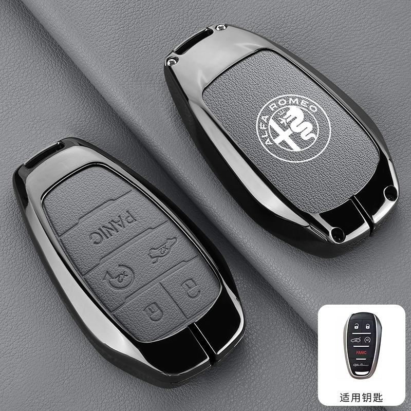 

Car Stickers For Alfa Romeo 5 Buttons Zinc Alloy Car Remote Key Case Cover Protector Holder Shell Fob Bag For Alfa Romeo Stelvio For Alfa Romeo