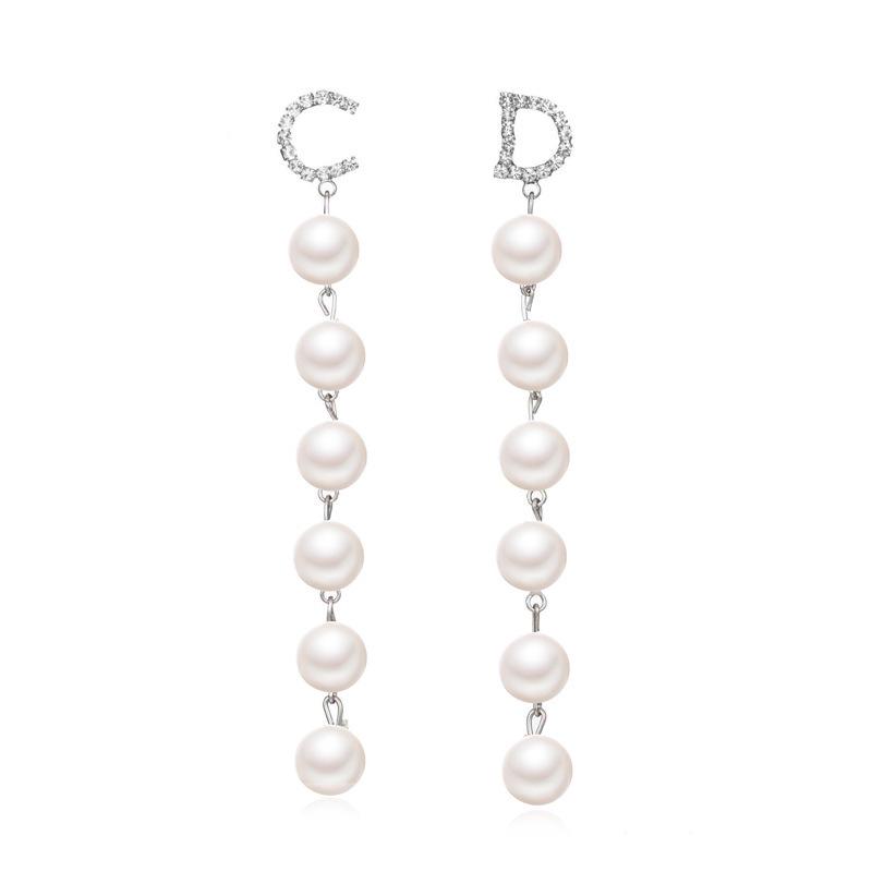 Chic INS Style Pearl Earrings & Geometric Pendant Necklace Bracelet Ring Set