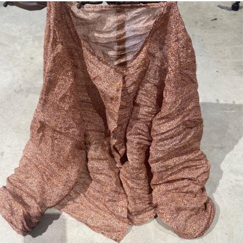 Johnature Женская зимняя рубашка с круглым вырезом и длинными рукавами, модная винтажная однобортная рубашка в китайском стиле