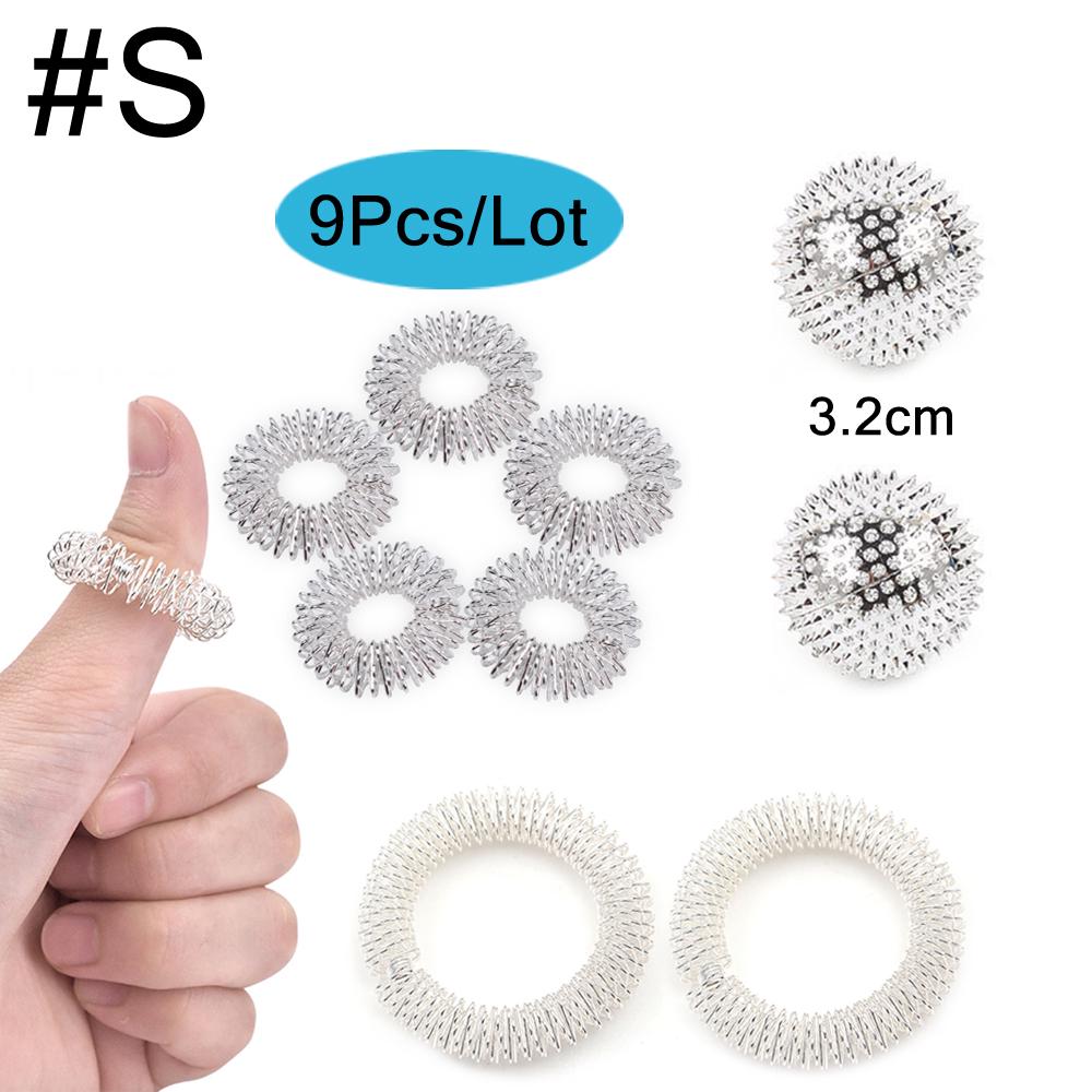 

9Pcs/Lot Men Women Pressure Relief Yoga Fitness Ball Magnetic Therapy Massager Magnet Hand Foot Acupuncture Ball Needle Massage