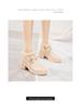 2024 Korean Style Women's High Heel Short Boots with Cotton & Velvet - Autumn/Winter Versatile Fur Footwear