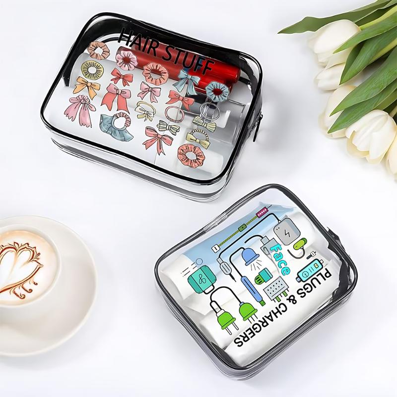 1 Stück Transparente Make-up-Tasche mit Reißverschluss Geräumiger Kosmetik-Organizer Leichte Reise-Kulturbeutel PVC-Make-up-Tasche