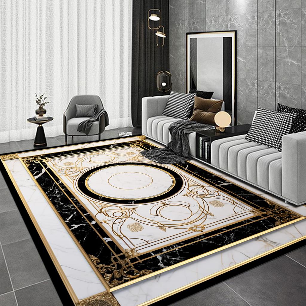 Moderní luxusní domácí koberce Dekorace obývacího pokoje Geometrické koberce Hala Pohovková zóna Podložka na podlahu Pokojová dekorace Měkký koberec k posteli Pratelný