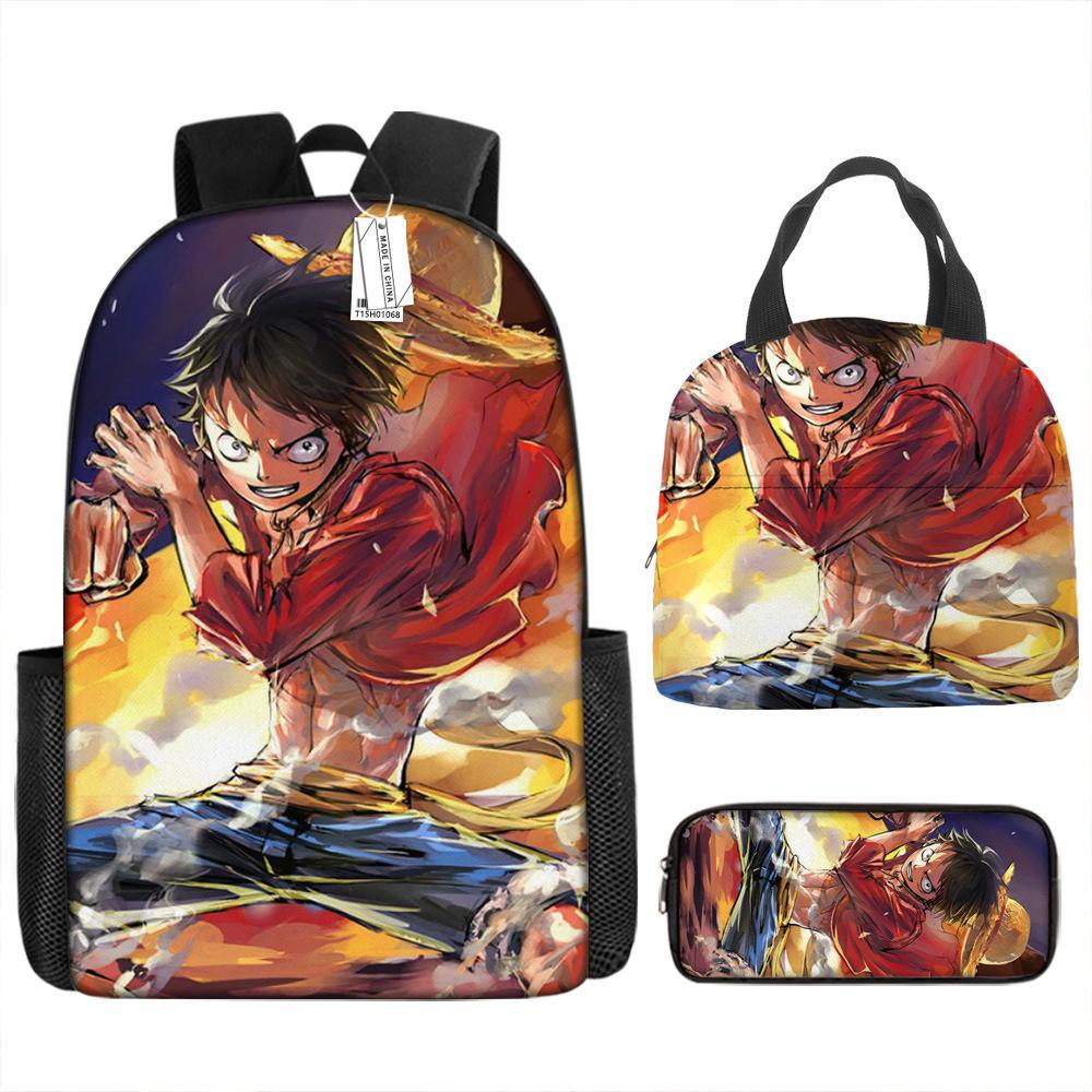 ONE PIECE Luffy One Piece Schoolbag Campus Primary School Students Nautical King Backpack Lightweight Large Capacity Computer Bag