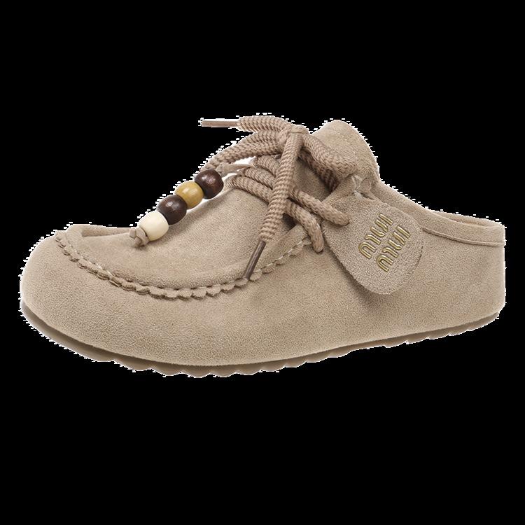 Retro Dicksohlige Perlenbesetzte Tasche Kopf Boken Halbschuhe Damen Ein-Pedal Dicksohlige Literarische Mori Vielseitige Mules