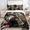 JOJO Anime Print Bedding Set Fashion Article Boys Or Adults For Beds Quilt Covers Pillowcases Bedding Set Gift