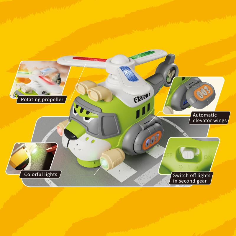 Non-Toxic Rotating Tiger With Light Electric Airplane Toddler Cartoon Toys With Sounds Children'S Toy Helicopter For Children Birthday Gifts