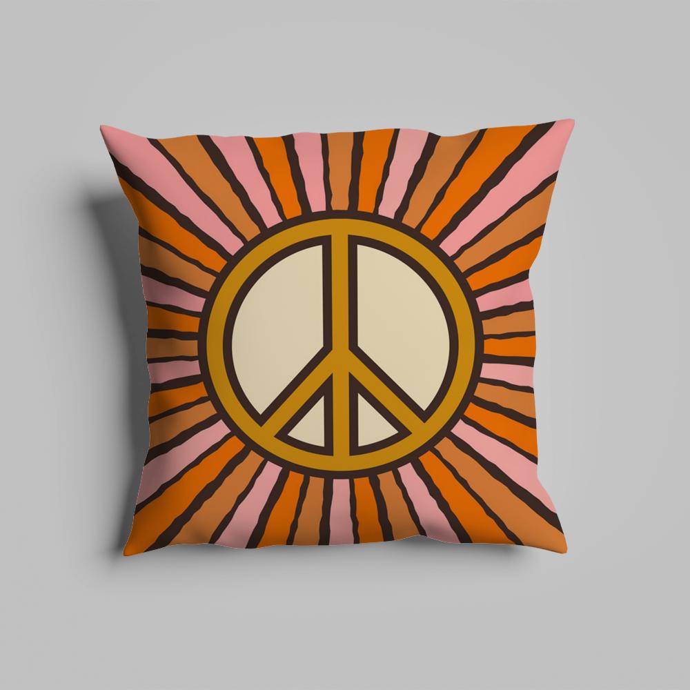 Kissenbezug luxuriös Home-Office, Sofa dekorativ Mehrgrößen Auto-Sitzkissen, Kissenbezüge Friedenszeichen Blume Ölmalerei