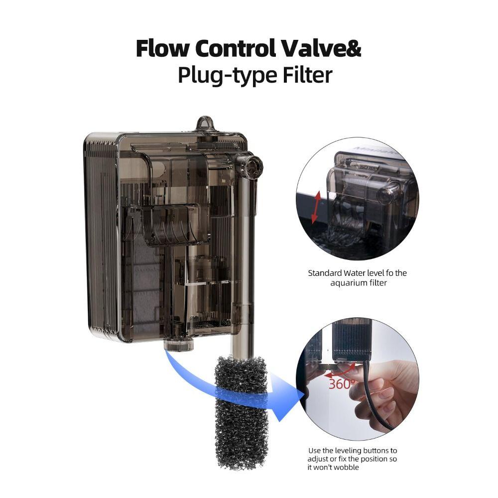 3-Stage Filtration Aquarium Filter Adjustable Flow Fish Filters for Aquariums Fish Tank Filters
