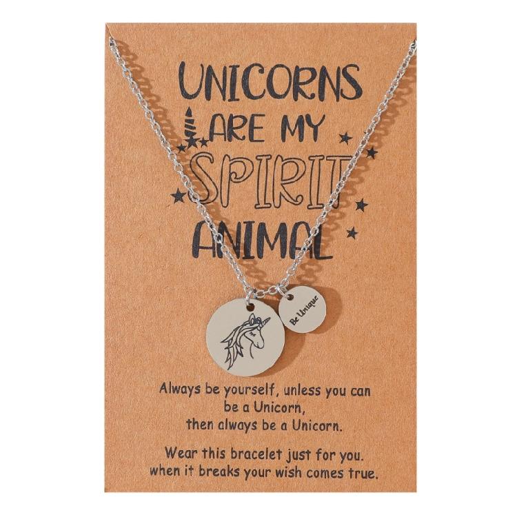 

Round Unicorns Pendan Necklace Choker Stainless Steel Clavicle Chain Necklace 1