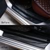 4Pc Black Car Door Stickers Carbon Fiber Plate Car Sticker Sill Scuff Cover Anti Scratch Decal Universal For All