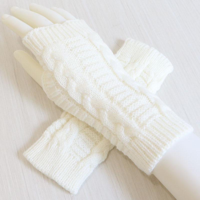 Short Fried Dough Twists Fashion Gloves, Autumn And Winter Men'S And Women'S Knitting Wool Gloves, Exposed Half Finger Warm Wrist Protectors