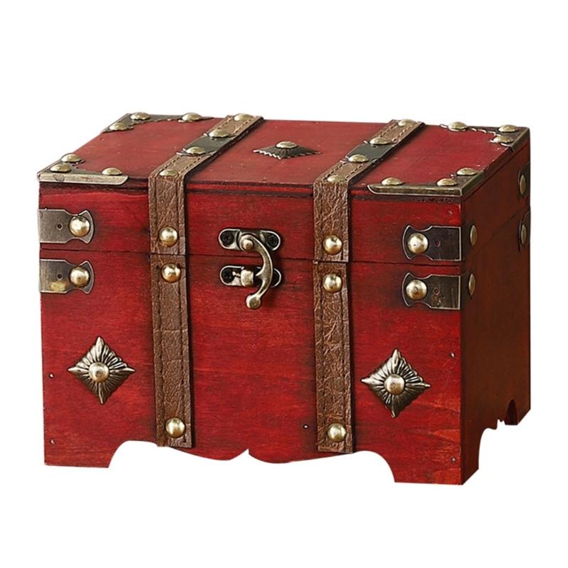 Pudełko do przechowywania w stylu antycznym z bezpiecznym kodem kombinacyjnym Duża pojemność Drewniana skrzynia na biżuterię Kolekcje