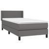 3130689 vidaXL Lit à sommier tapissier avec matelas Gris 80x200 cm Similicuir