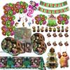 Masha and Bear Birthday Decoration Set Ballon Cartoon Masha and The Bear Birthday Theme Party Supplies Plate Cup Napkin Banner