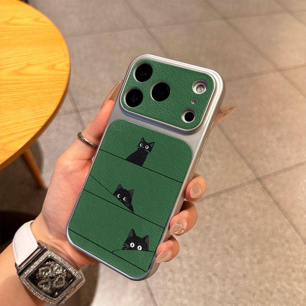 cute cat cartoon girl phone case for iphone 17 pro max 16 plus 15 14 13 11 silicone back cover for iphone 12 shell bumper