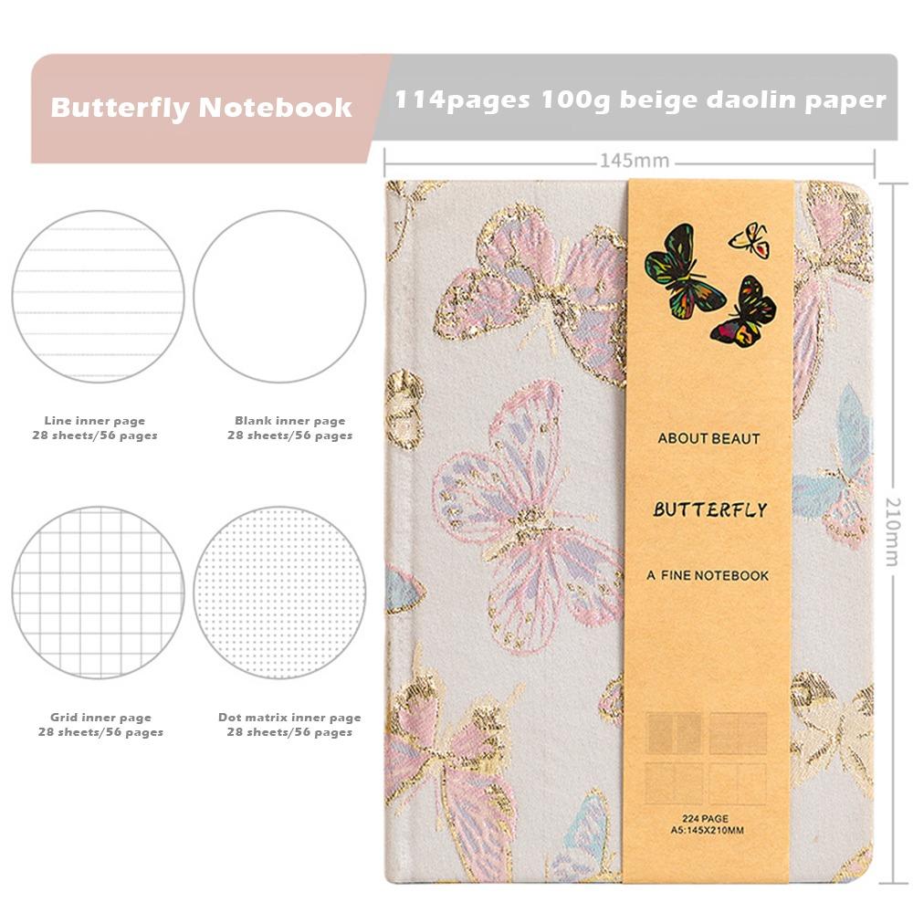 Stickerei Schmetterling Junk Journal 4-in-1 Innenseiten Notizblock Einfacher Planer Büro