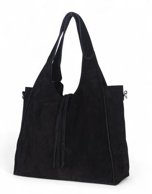 Vera Pelle Suede Bag - Large Shopper Bag Made of Natural Italian Suede