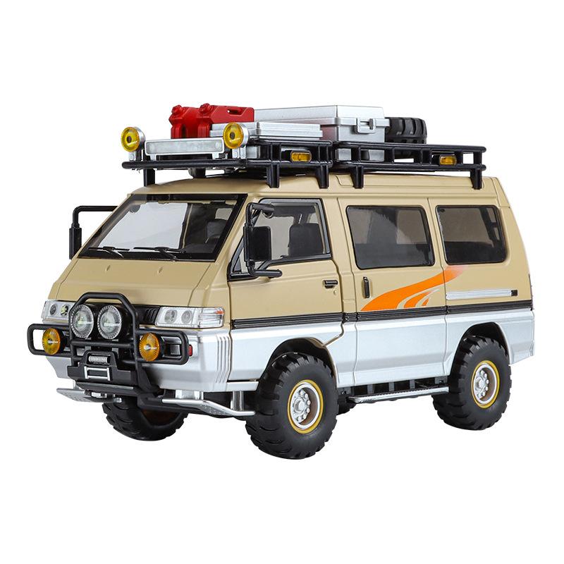 

1/24 Mitsubishi Delica MPV Alloy Car Model Diecast Metal Classic Commercial Vehicles Car Model Sound and Light Children Toy Gift