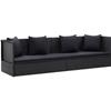 Garden Bed In Braided Resin VIDAXL - Black - For 4 People - Dimensions 200x60x58cm