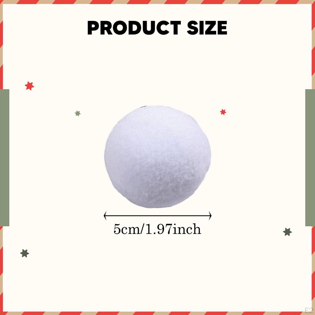 5cm Fake Snowballs, Kids Gift, Mesh Bag, Storage, Realistic Snowballs for Winter Throwing Game