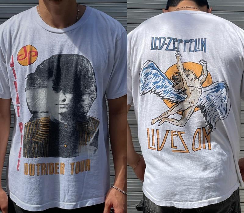 

Футболка Led Zeppelin Джимми Пейдж 80-х годов Тур Классический стиль 2-сторонняя футболка NH25485 Унисекс Футболка XXL