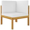 2 Seater Garden Bench with Cushions Acacia Wood & Rope